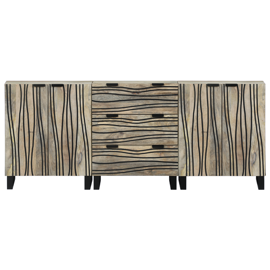 Badkamermeubelset met lade met plank met opslag met de deur 3 pcs Wit 180 x 33 x 75 cm