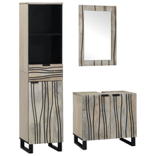Badkamermeubelset met lade met plank met opslag met de deur met spiegel 3 pcs Wit 38 x 33 x 160 cm