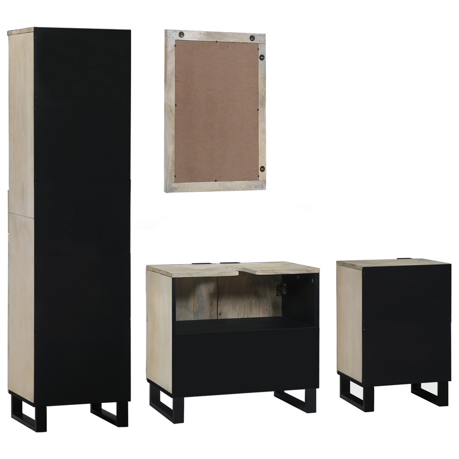Badkamermeubelset met lade met plank 4 pcs Walnut bruin 38 x 33 x 160 cm