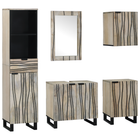 Bathroom Furniture Set with Drawer 5 pcs Walnut Brown Engineered Wood