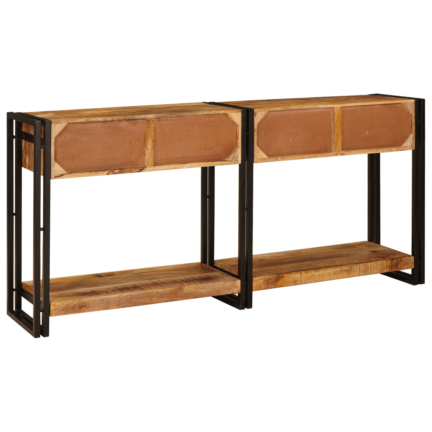 Wandtafels 2 pcs Bruin 160 x 33 x 75 cm Massief ruw mango hout