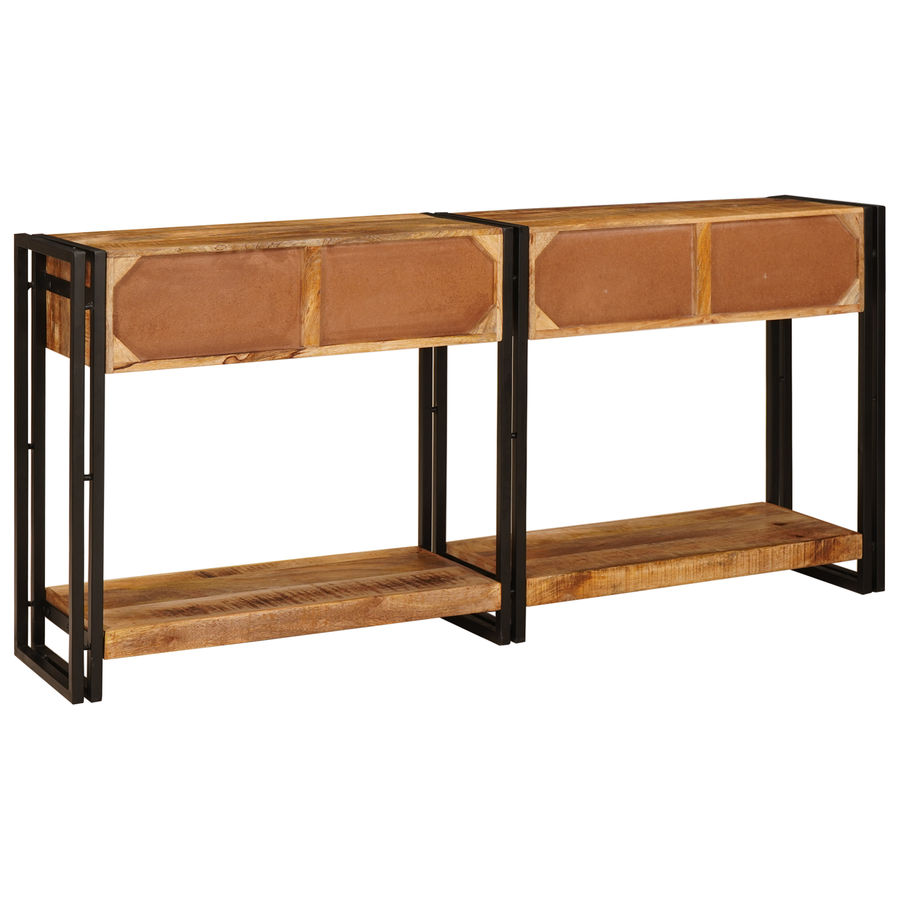 Wandtafels 2 pcs Bruin 160 x 33 x 75 cm Massief ruw mango hout