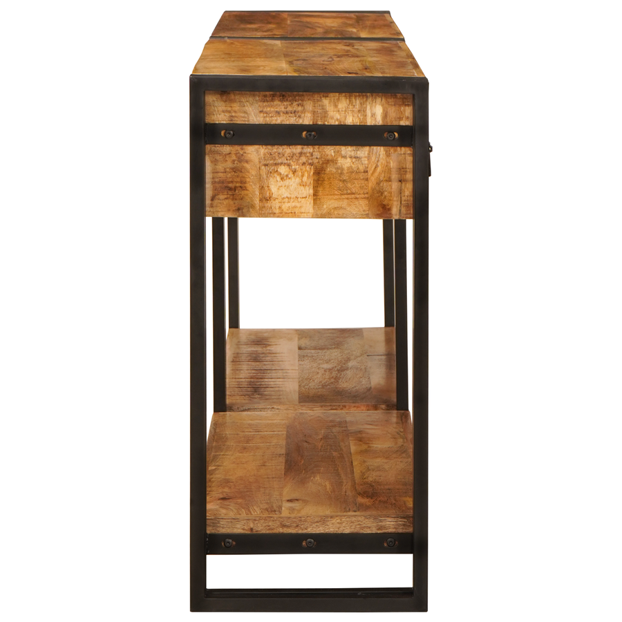 Wandtafels 2 pcs Bruin 160 x 33 x 75 cm Massief ruw mango hout