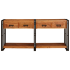 Console Tables 2 pcs Brown 161 x 33 x 75 cm Solid Acacia Wood