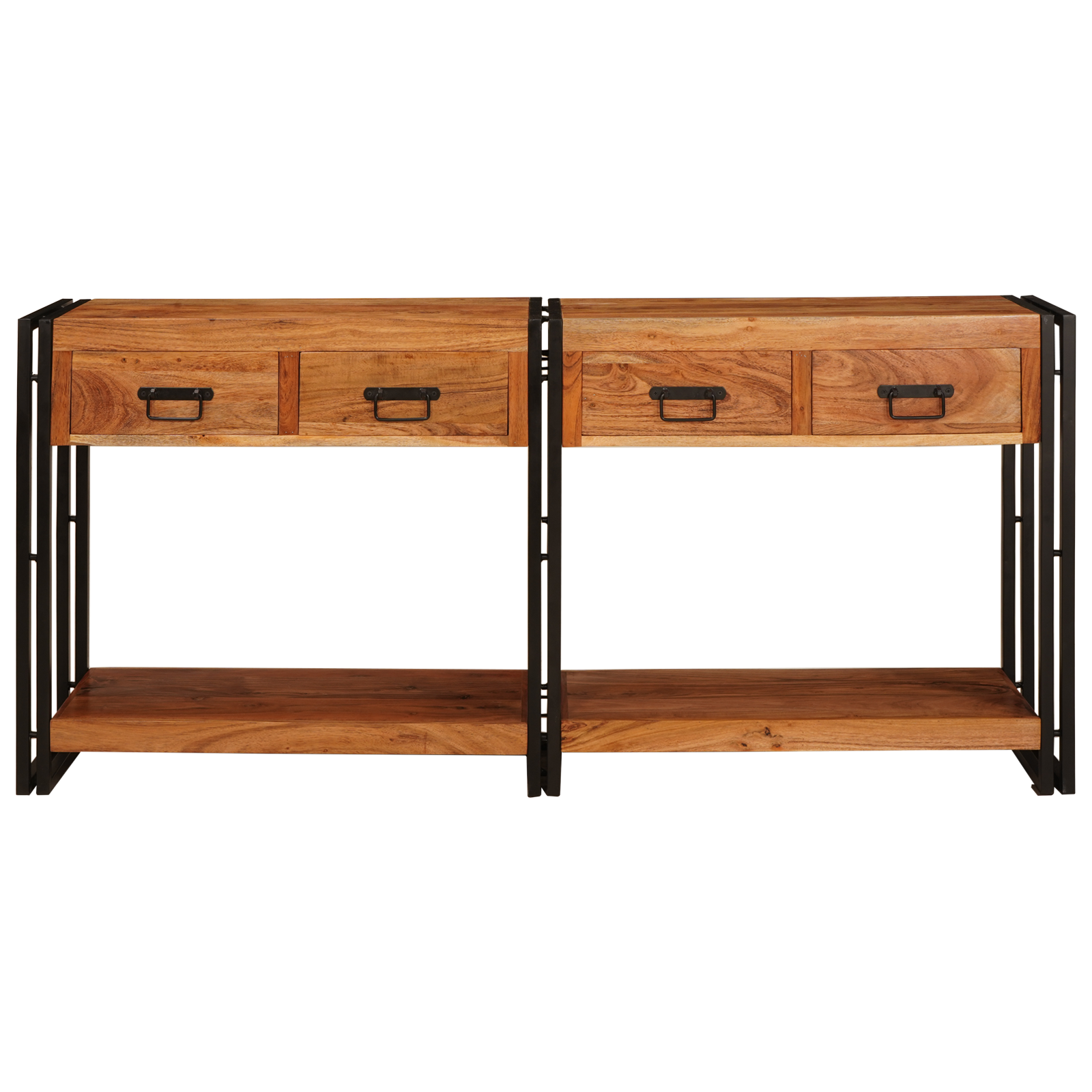 Console Tafel 2 2 pcs Bruin 160 x 33 x 75 cm Massief acaciahout