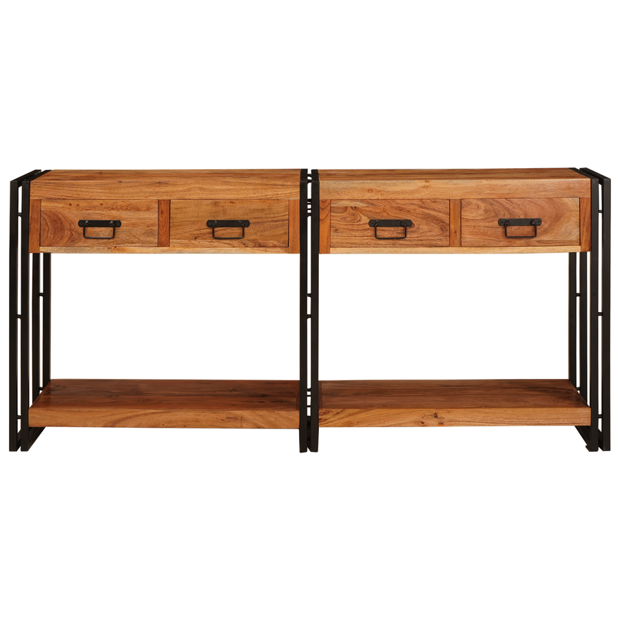 Console Tafel 2 2 pcs Bruin 160 x 33 x 75 cm Massief acaciahout
