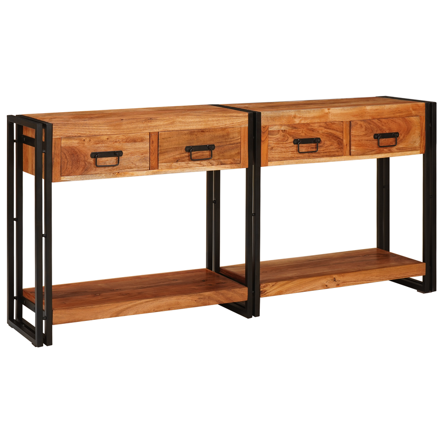 Console Tafel 2 2 pcs Bruin 160 x 33 x 75 cm Massief acaciahout