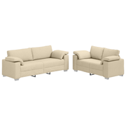 Sofa 2 pcs Cream 219 x 80 x 82 cm Fabric