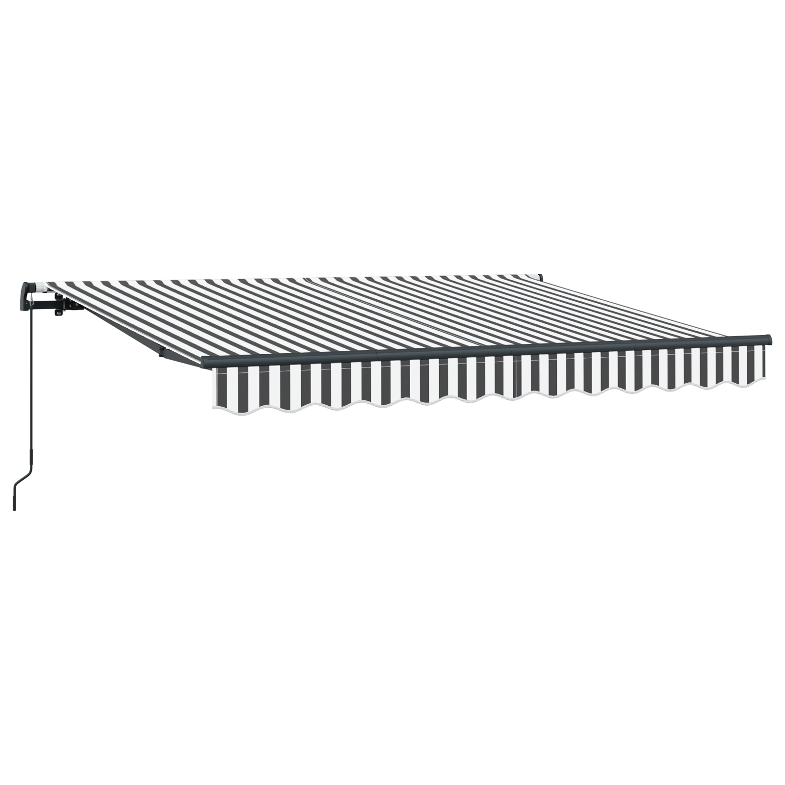 Handmatige Uittrekbare Luifel Antraciet en Wit 300x200 cm