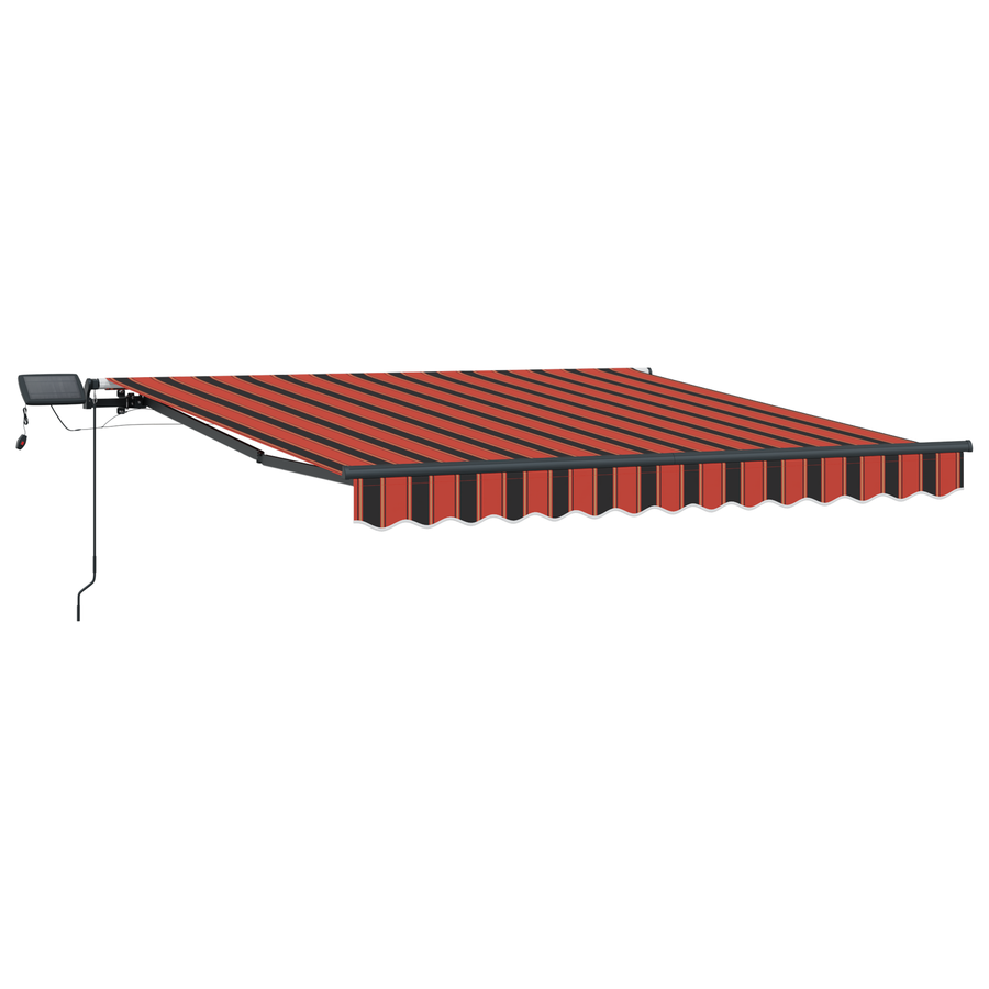 Handmatige Inklapbare Luifel met LED Oranje en Bruin 300x250 cm