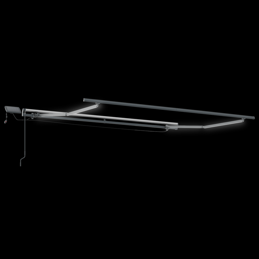 Handmatig Intrekbare Luifel met LED Geel en Oranje 300x250 cm