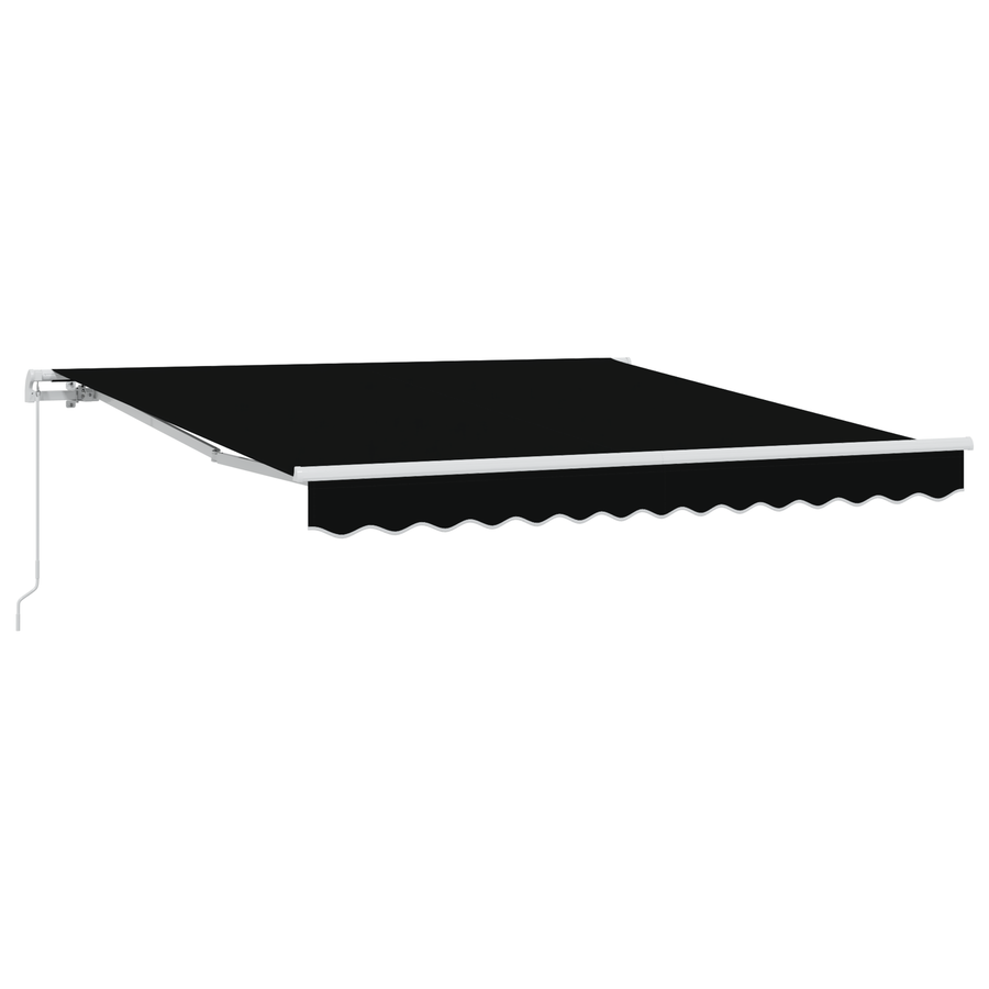 Luifel handmatig uitschuifbaar 350x250 cm zwart
