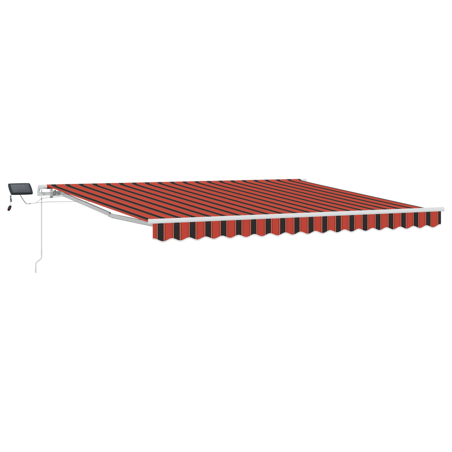 Handmatige Intrekbare Luifel met LED Oranje en Bruin 400x300 cm