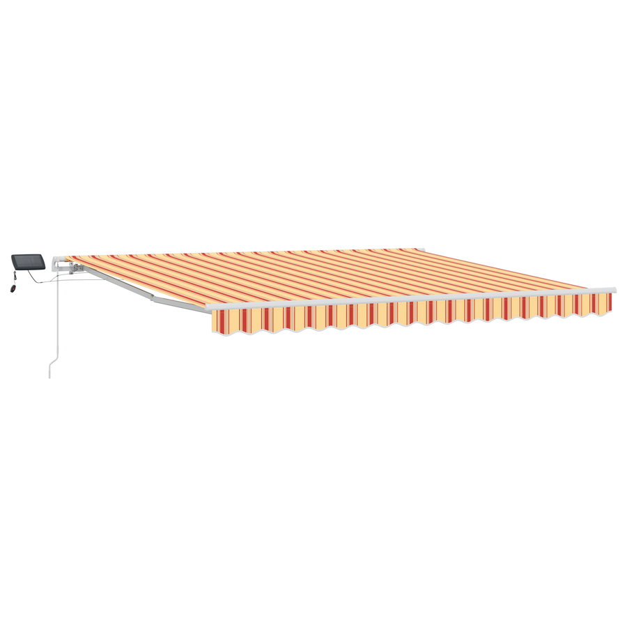 Handmatige Inklapbare Luifel met LED Geel en Oranje 400x300 cm