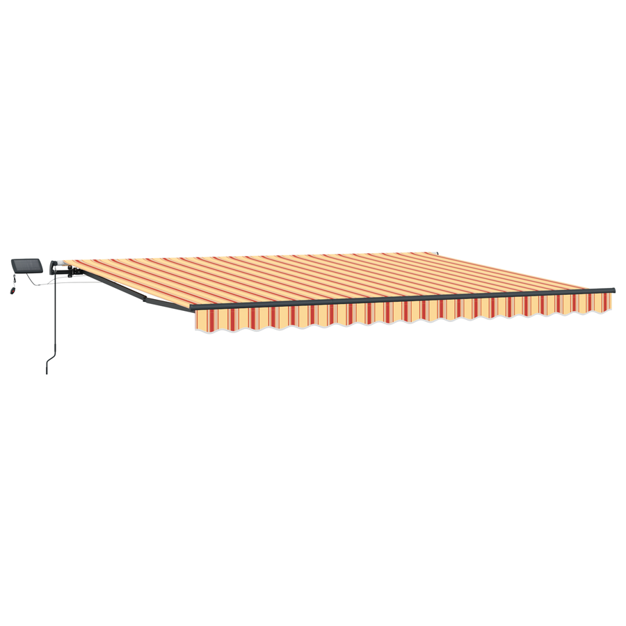 Handmatige Inklapbare Luifel met LED Geel en Oranje 400x300 cm