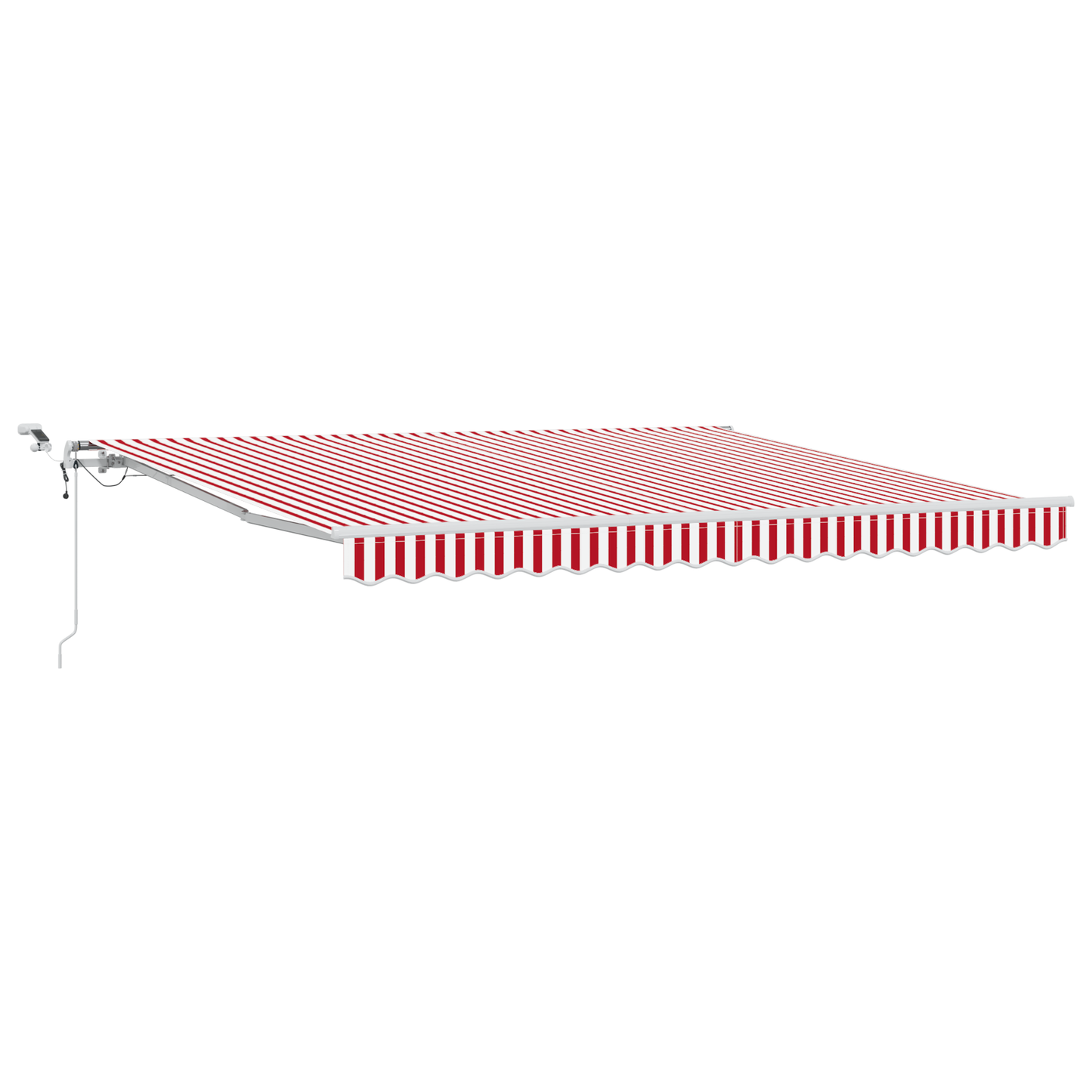 Automatische Inklapbare Luifel met LED Rood en Witte Streep 400x300 cm