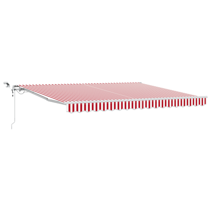 Automatische Inklapbare Luifel met LED Rood en Witte Streep 400x300 cm