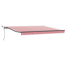 Automatische Inklapbare Luifel met LED Rood en Wit Streep 400x300 cm