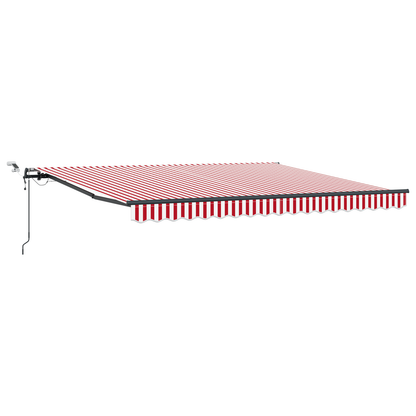 Automatische Inklapbare Luifel met LED Rood en Wit Streep 400x300 cm