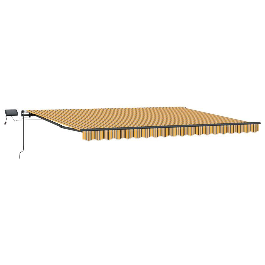 Handmatige Inklapbare Luifel met LED Meerkleurige Stripe 400x350 cm