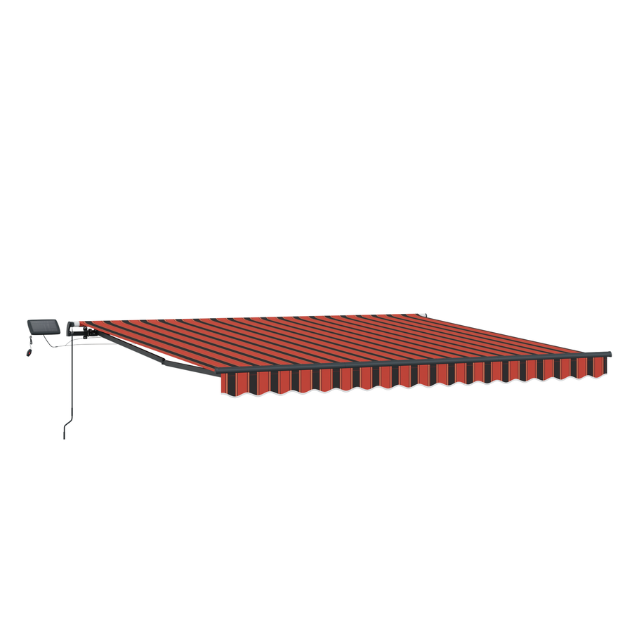 Handmatige Inklapbare Luifel met LED Oranje en Bruin 450x300 cm