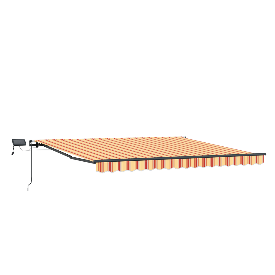 Handmatige Inklapbare Luifel met LED Geel en Oranje 450x300 cm
