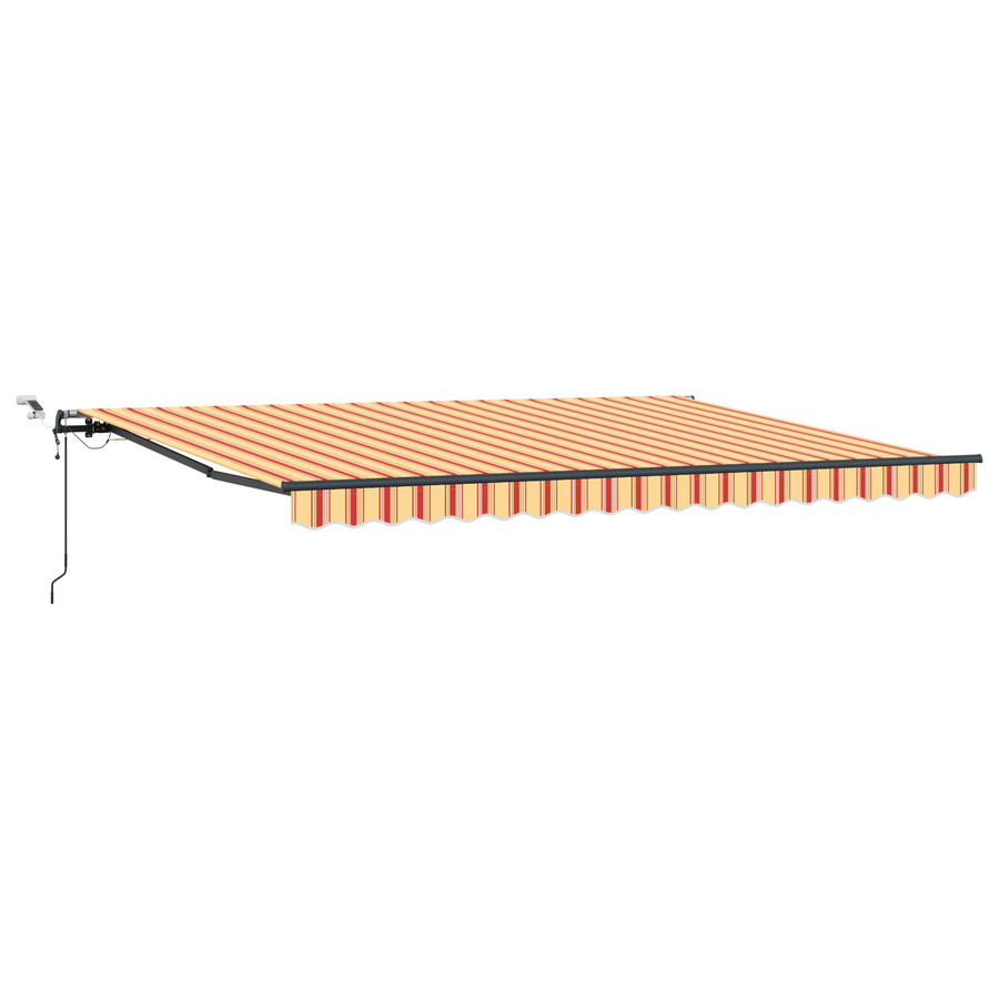 Automatische Inklapbare Luifel met LED in Geel en Oranje, 450x300 cm
