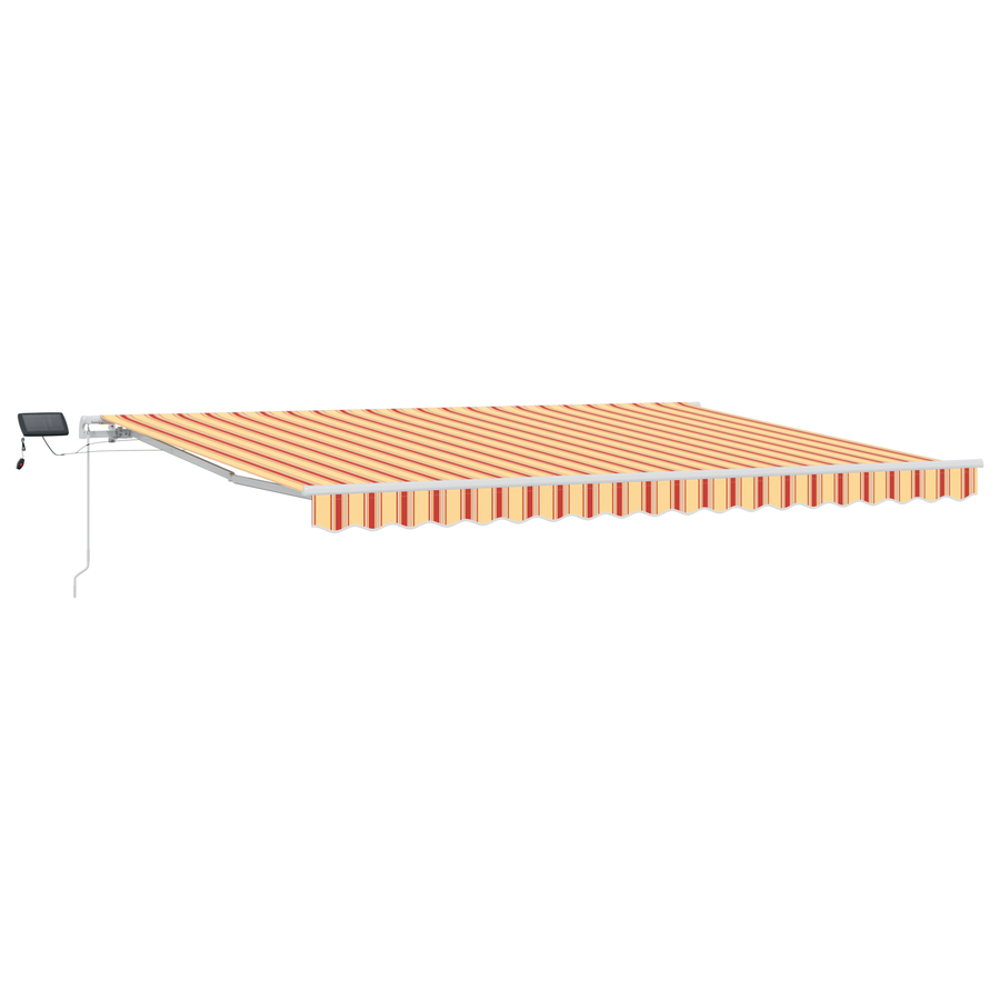 Handmatige Inklapbare Luifel met LED Geel en Oranje 450x350 cm