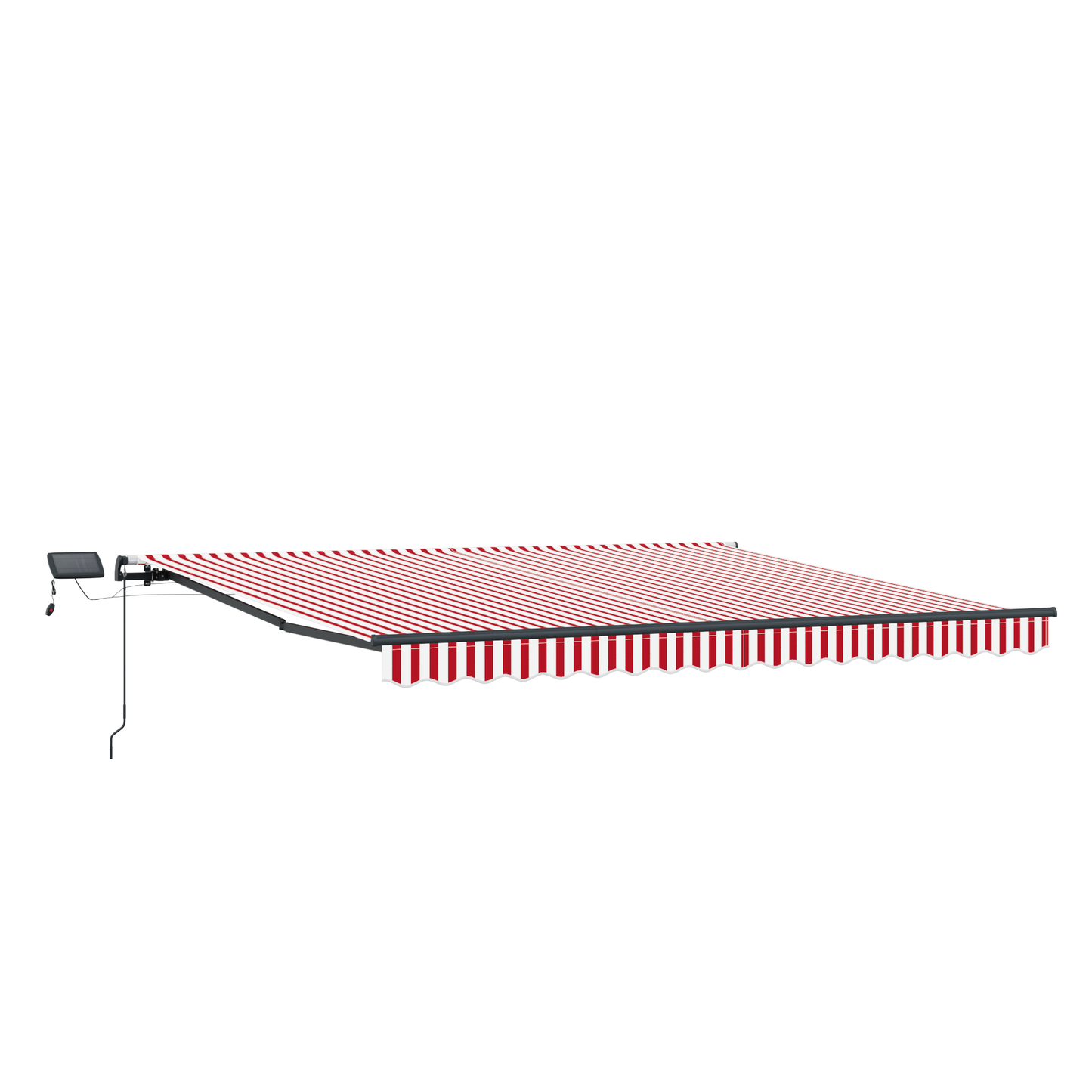 Handmatige Inklapbare Luifel met LED Rode en Witte Strepen 450x350 cm