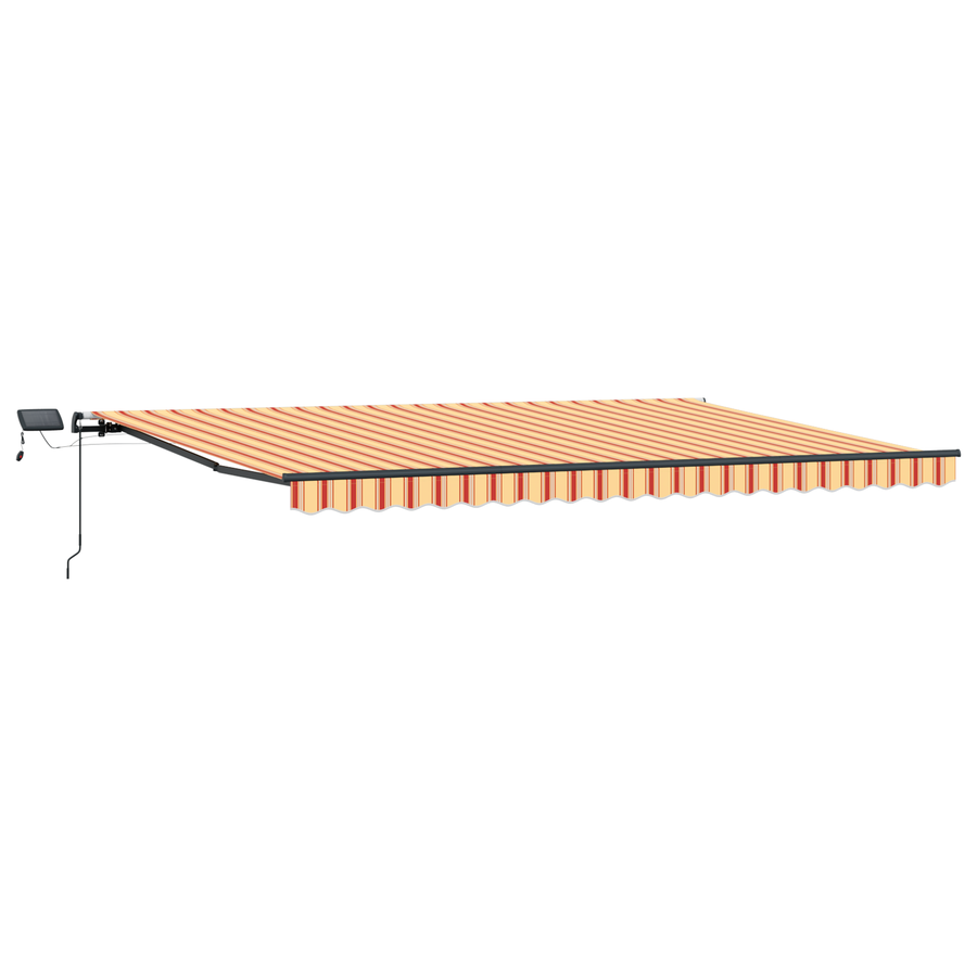 Handmatige Inklapbare Luifel met LED Geel en Oranje 500x300 cm