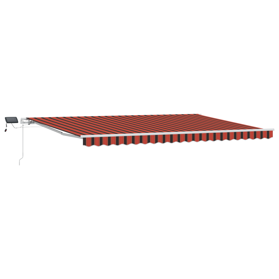 Handbediende Inklapbare Luifel met LED in Oranje en Bruin, 500x350 cm