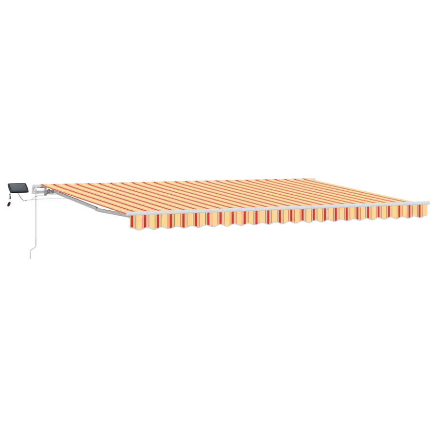 Handmatige Inklapbare Luifel met LED Geel en Oranje 500x350 cm