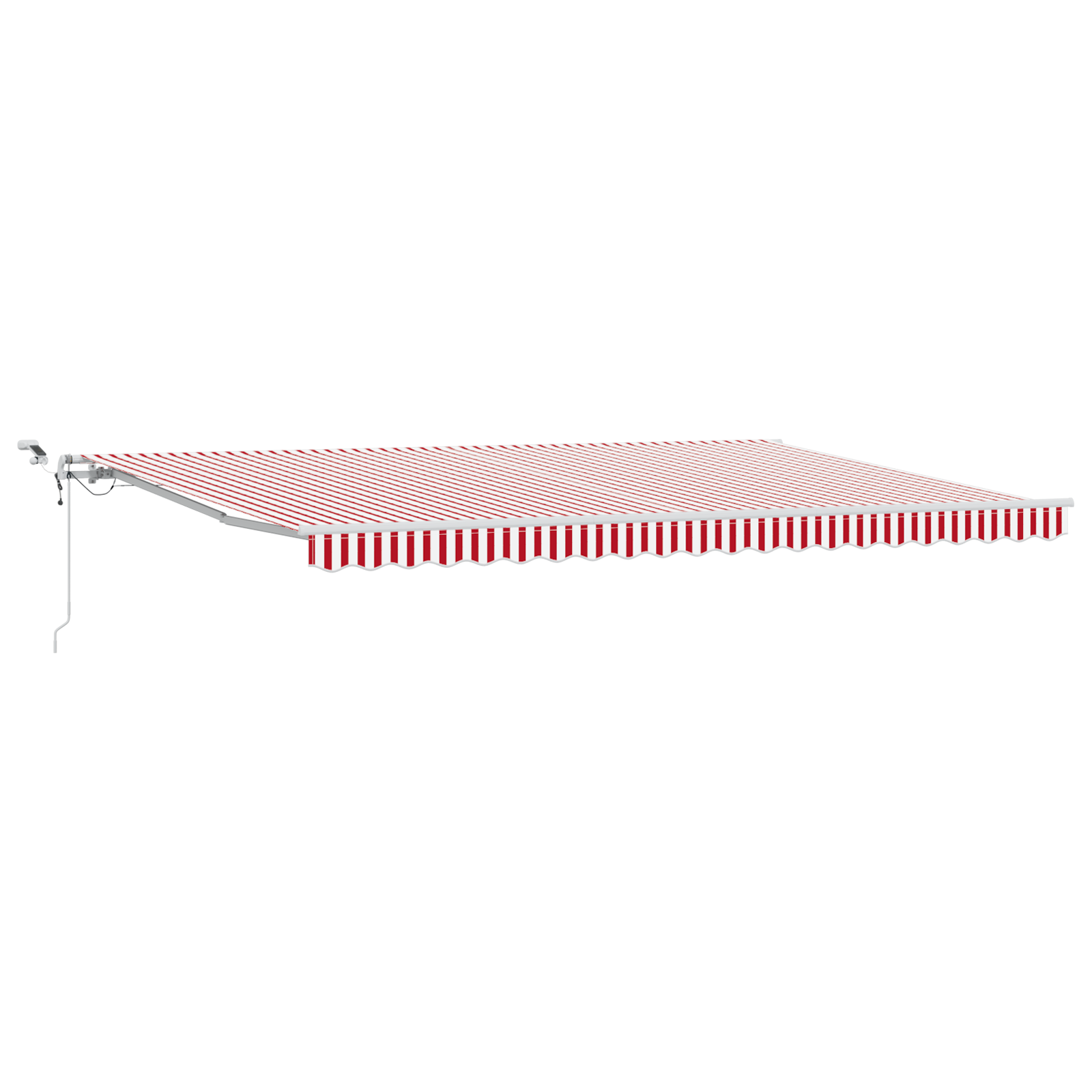 Automatische Intrekbare Luifel met LED Rood en Witte Streep 500x350 cm