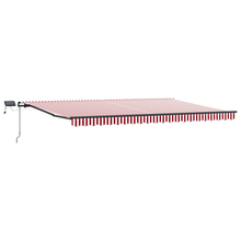 Handmatige Inklapbare Luifel met LED Rood en Witte Streep 500x350 cm