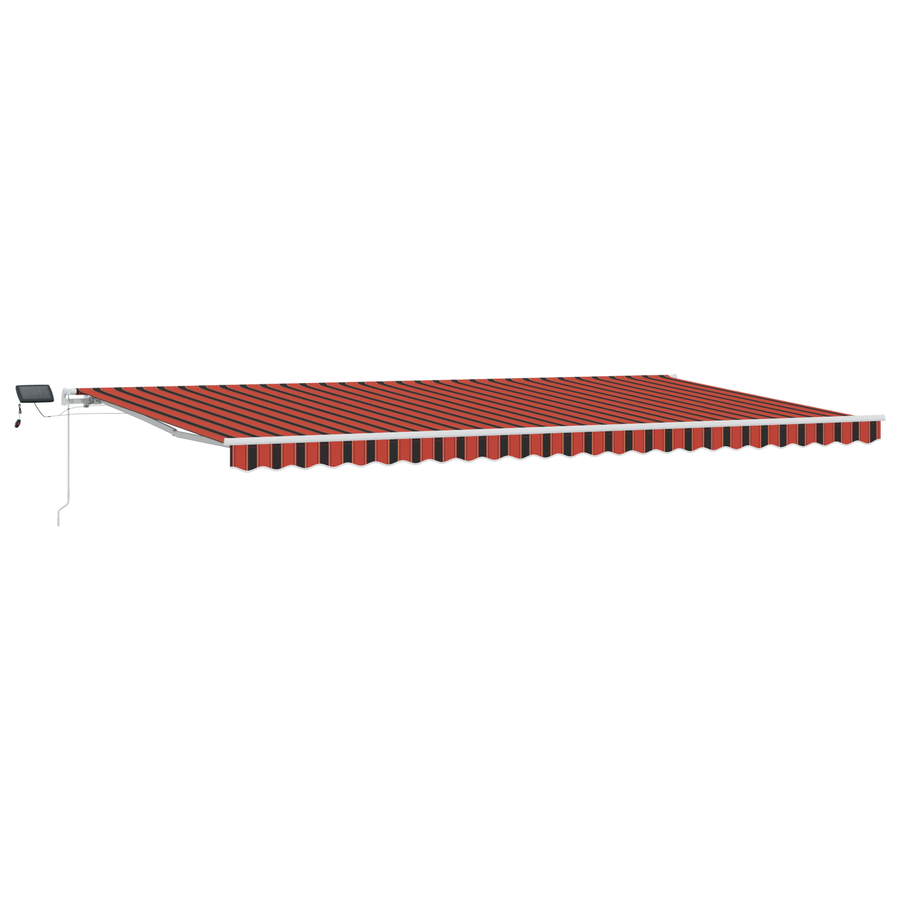 Handmatige Inklapbare Luifel met LED Oranje en Bruin 600x300 cm