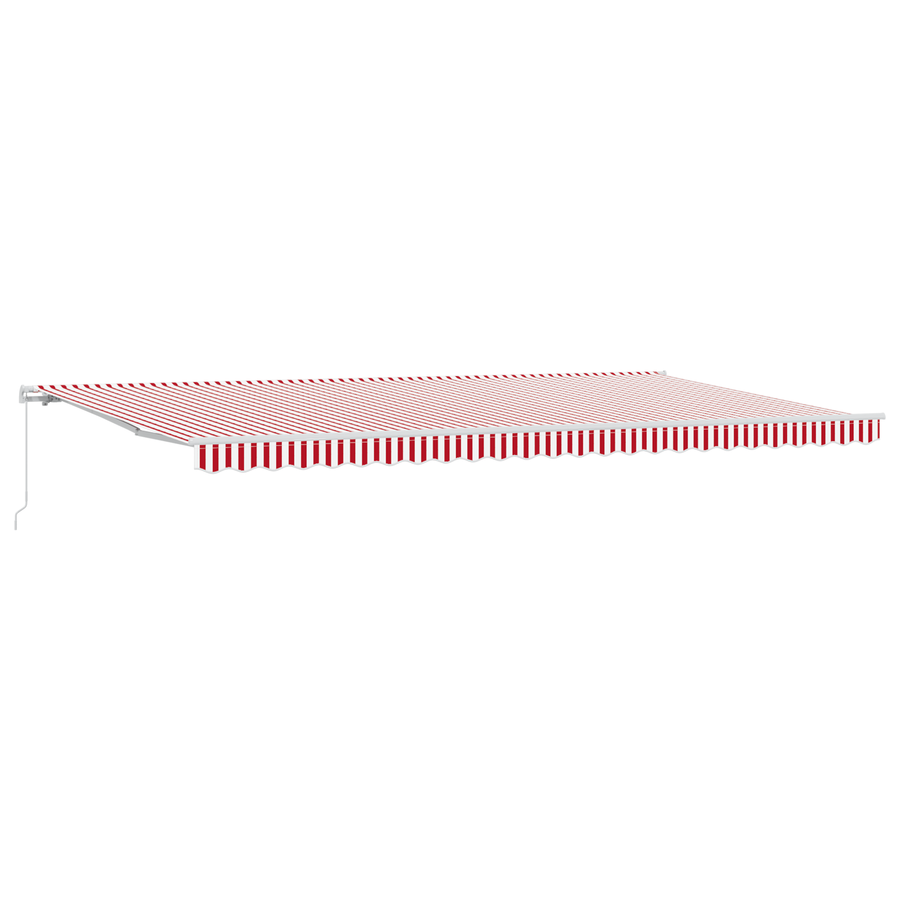 Handmatige Uittrekbare Markies Rood met Witte Strepen 600x300 cm
