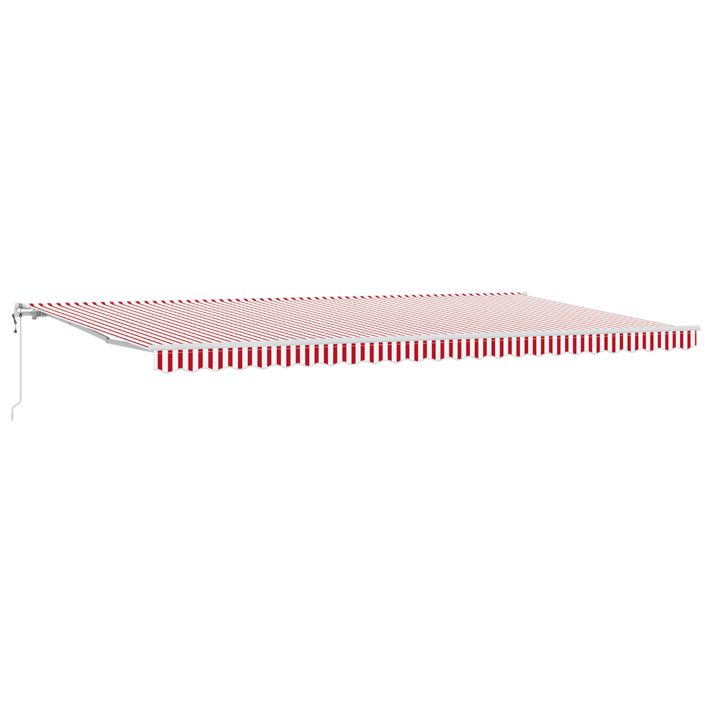 Automatische Inklapbare Luifel Rood en Witte Streep 600x300 cm