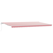 Retractable Awning Red and White 600 × 300 cm Fabric