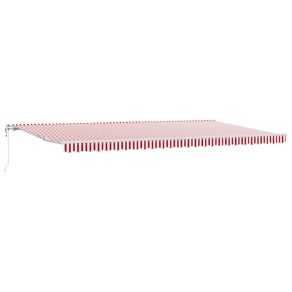 Automatische Inklapbare Luifel Rood en Witte Streep 600x300 cm