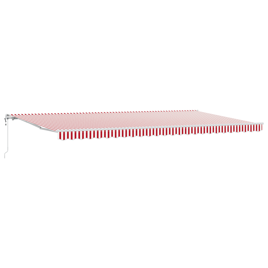 Automatische Inklapbare Luifel Rood en Witte Streep 600x300 cm