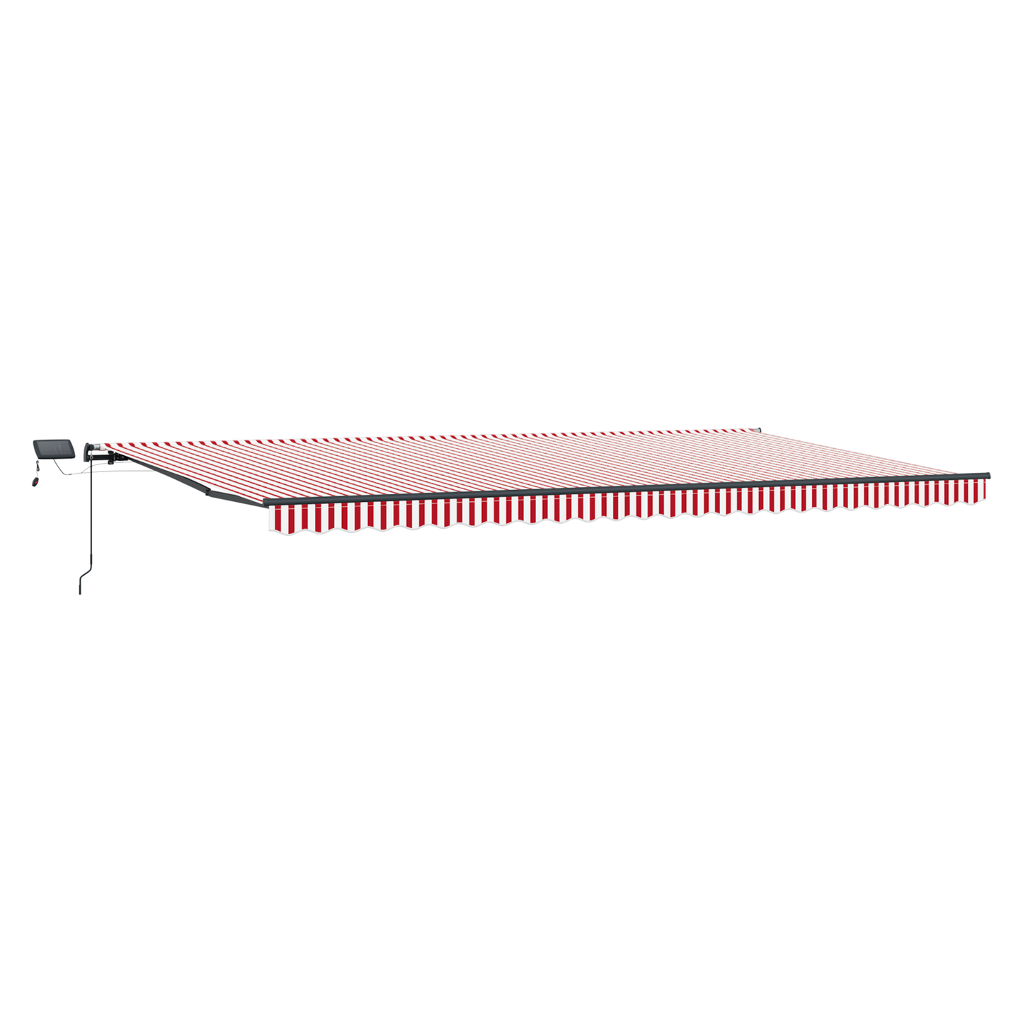 Handmatige Inklapbare Luifel met LED Rood en Witte Streep 600x300 cm