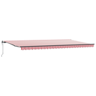 Retractable Awning Red and White 600 x 300 cm