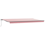 Retractable Awning Red and White 600 x 300 cm
