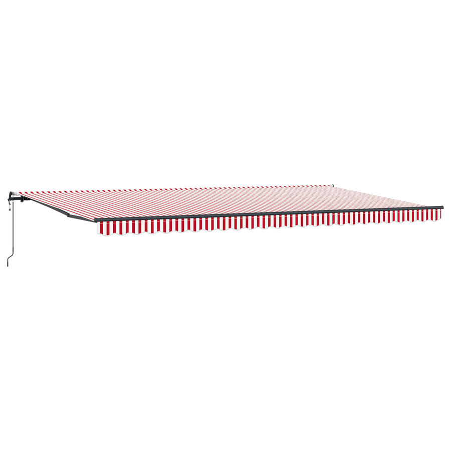Automatische Inklapbare Luifel Rood en Witte Streep 600x300 cm