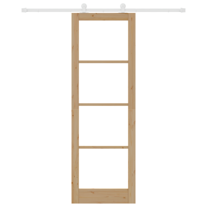 Schuifdeur met Hardware Set 'ORKDAL'Massief Hout & Glas