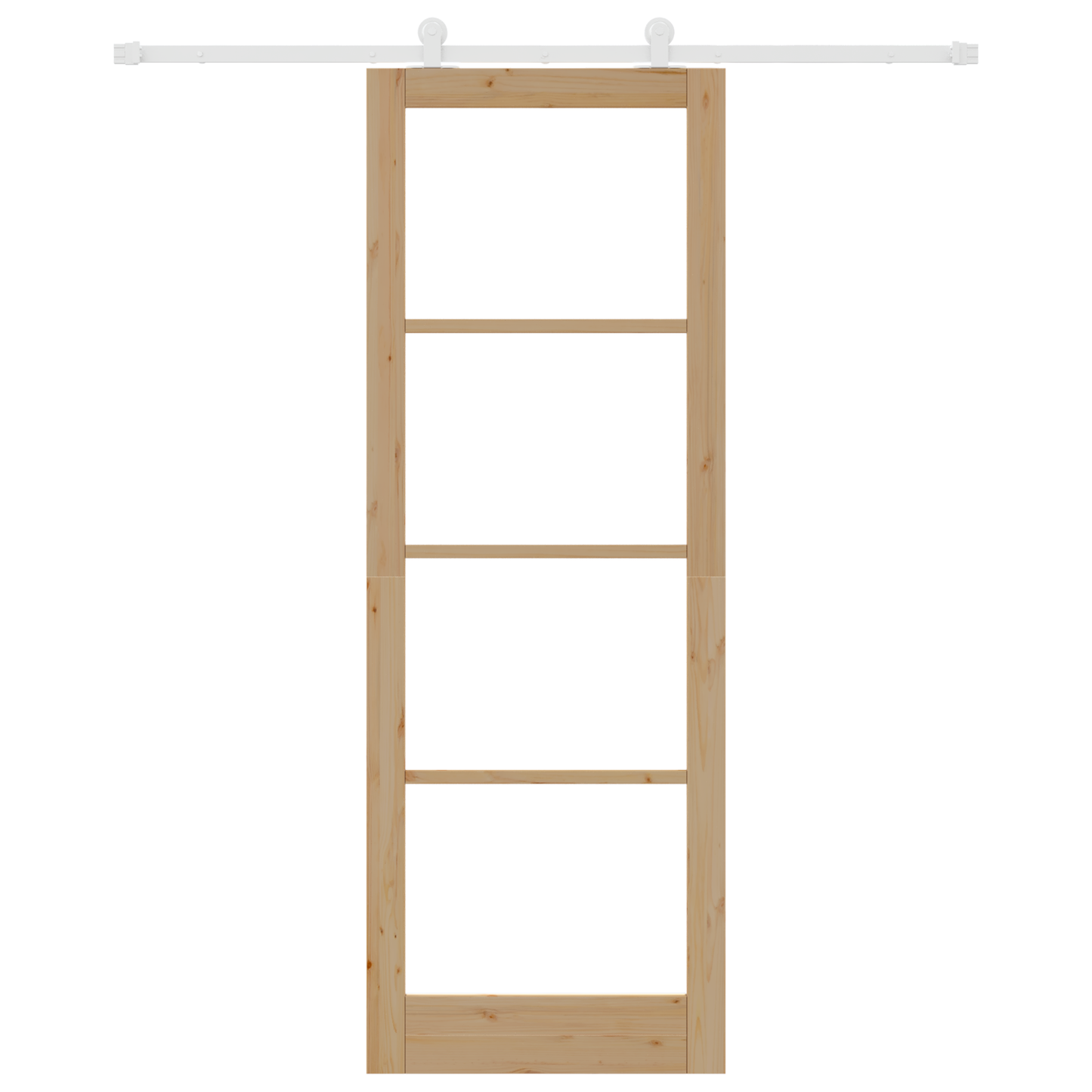 Glijdende Deur met Bevestigingsset 'ORKDAL'van massief hout en glas
