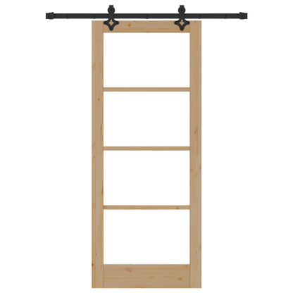 Schuifdeur met Bevestigingsset 83x202 cm Massief Vurenhout