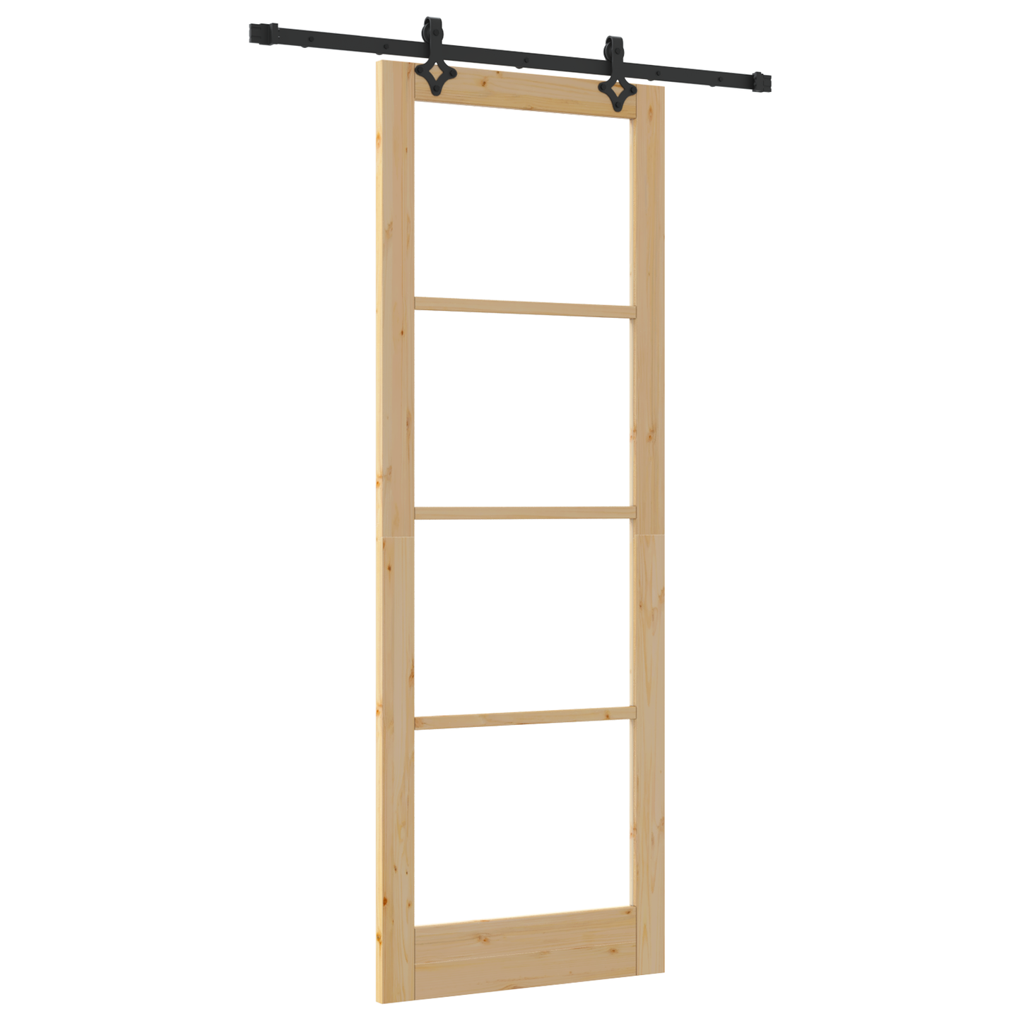 Schuifdeur met hardware set 83x232 cm massief vurenhout