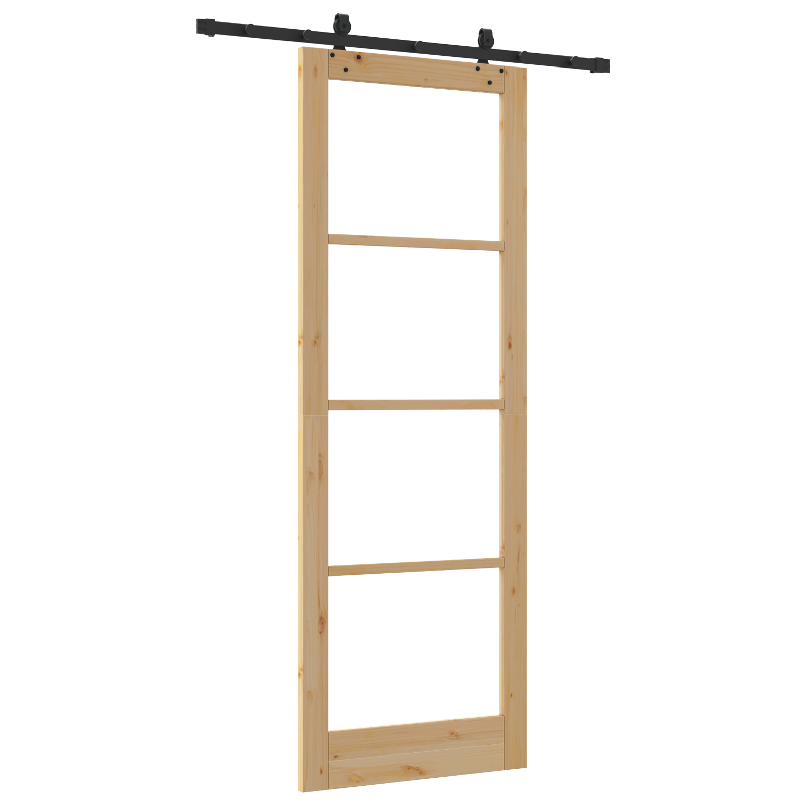 Schuifdeur met hardware set 83x232 cm massief vurenhout