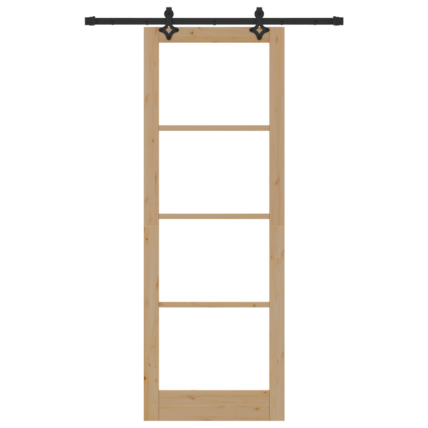 Schuifdeur met hardware set 83x232 cm massief vurenhout